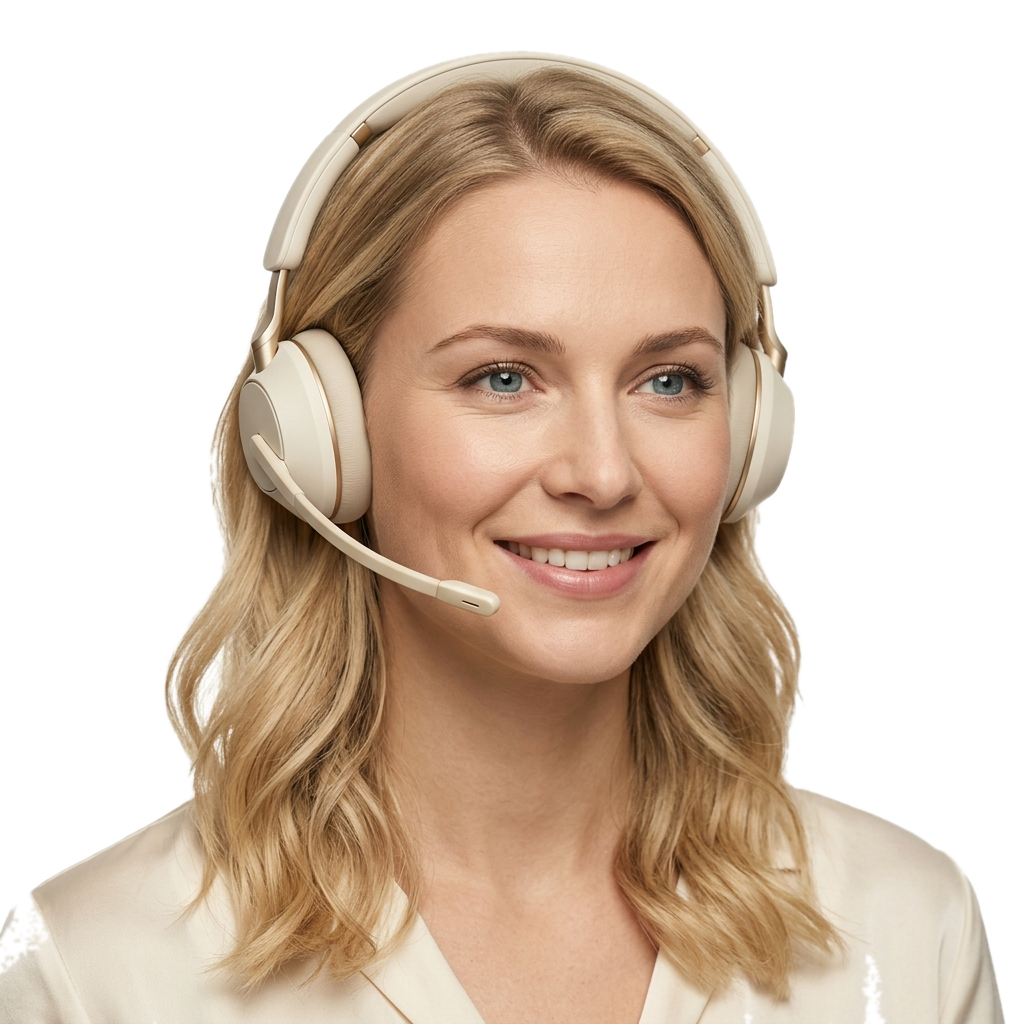 AI voice assistant β friendly consultant with headset